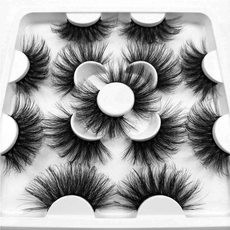 25mm Mink Lashes - 7 - Pair Bulk Set (Faux Mink, Natural & Soft) - HalleBeauty
